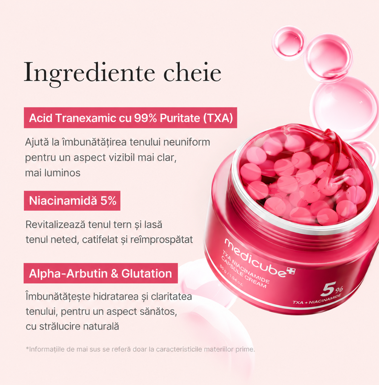 Cremă Anti-Pete Pigmentare – Niacinamidă + Acid Tranexamic